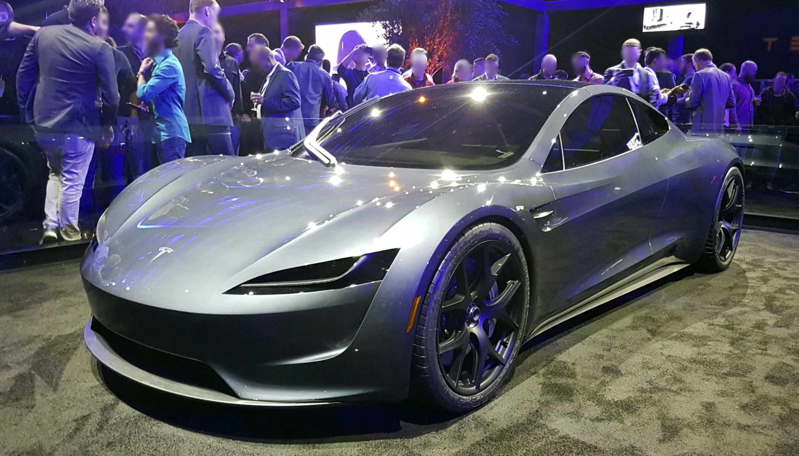 Tesla 2020 roadster evening crowd